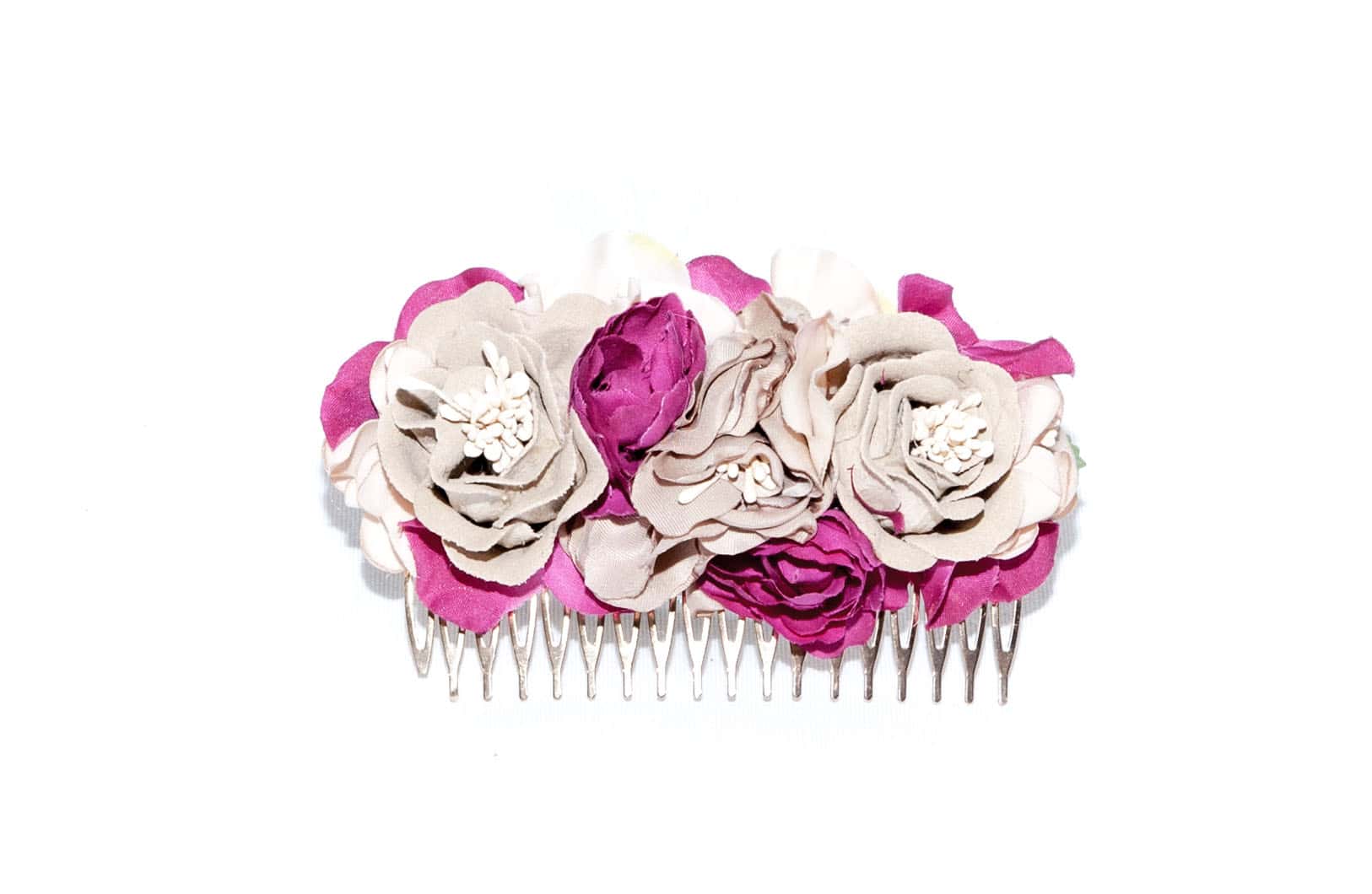Diadema de flores colores rosados